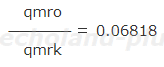 （1）で求めた、qmro／qmrk比の式